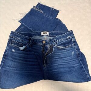 PAIGE Women's Distressed Dark Blue Skinny Jeans